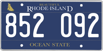 RI license plate 852092