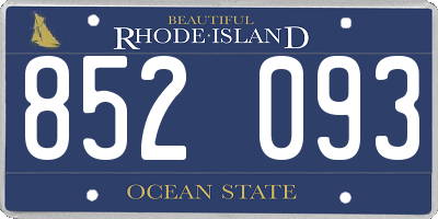 RI license plate 852093