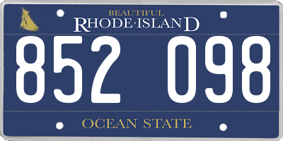 RI license plate 852098