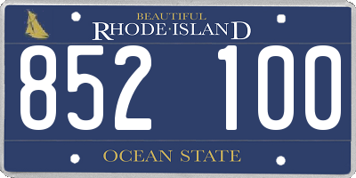 RI license plate 852100