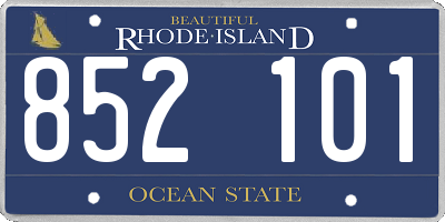 RI license plate 852101