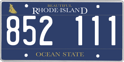 RI license plate 852111