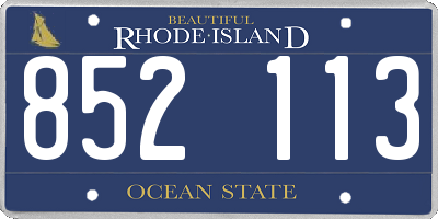 RI license plate 852113