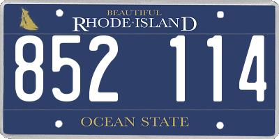 RI license plate 852114
