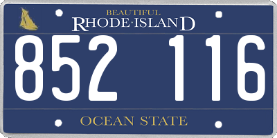 RI license plate 852116
