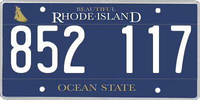 RI license plate 852117