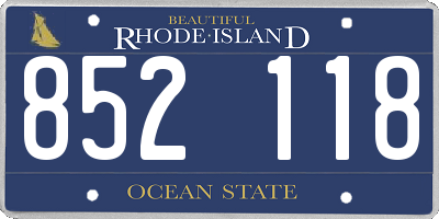 RI license plate 852118