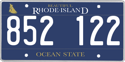 RI license plate 852122