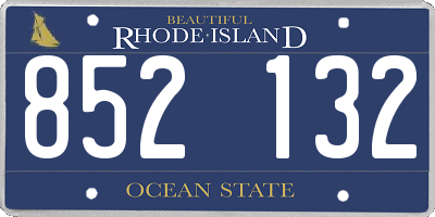 RI license plate 852132