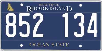 RI license plate 852134
