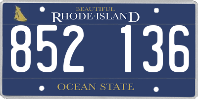 RI license plate 852136