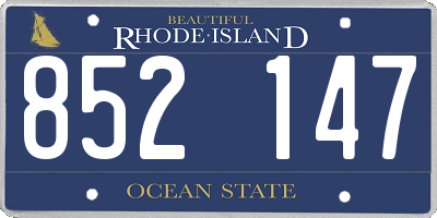 RI license plate 852147