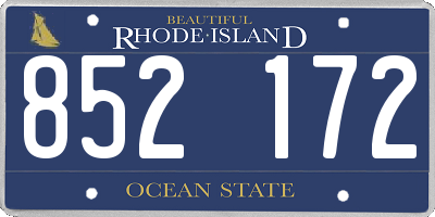 RI license plate 852172
