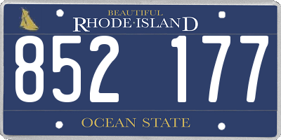 RI license plate 852177