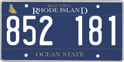 RI license plate 852181