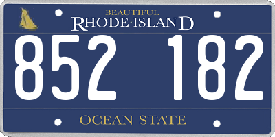 RI license plate 852182