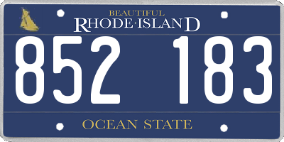 RI license plate 852183
