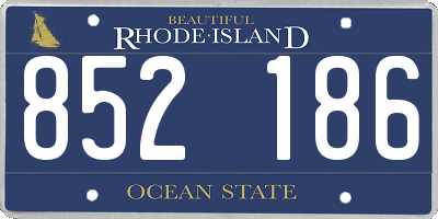RI license plate 852186