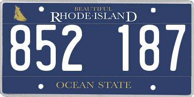 RI license plate 852187