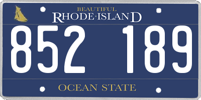 RI license plate 852189