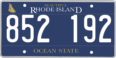 RI license plate 852192