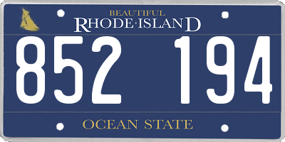 RI license plate 852194