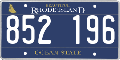 RI license plate 852196