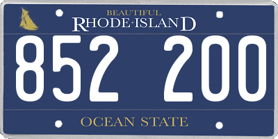 RI license plate 852200