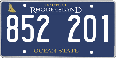RI license plate 852201