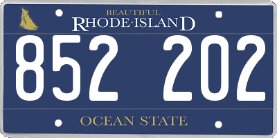 RI license plate 852202