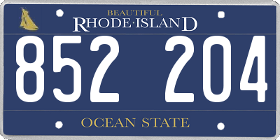 RI license plate 852204