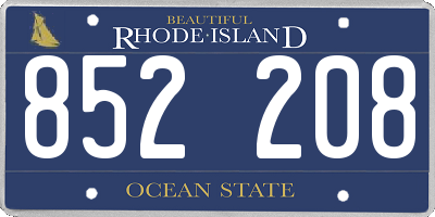RI license plate 852208