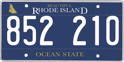 RI license plate 852210