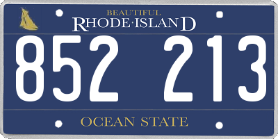 RI license plate 852213