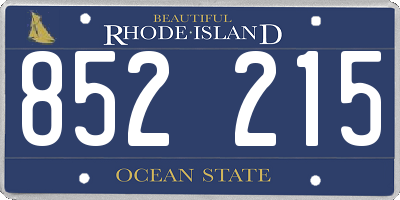 RI license plate 852215
