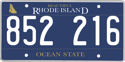 RI license plate 852216