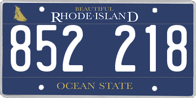 RI license plate 852218