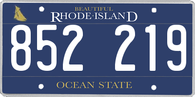 RI license plate 852219