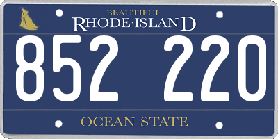 RI license plate 852220