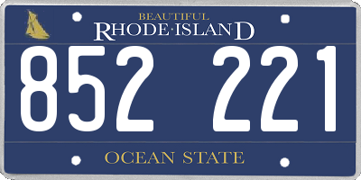RI license plate 852221