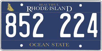 RI license plate 852224