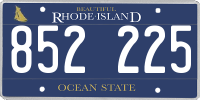 RI license plate 852225