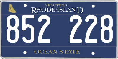 RI license plate 852228