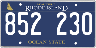 RI license plate 852230