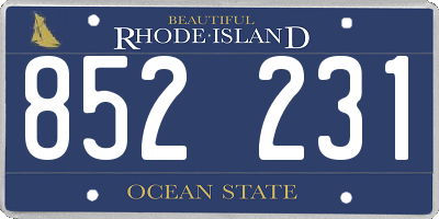 RI license plate 852231