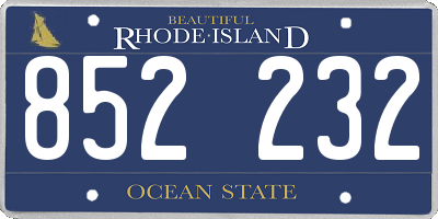 RI license plate 852232