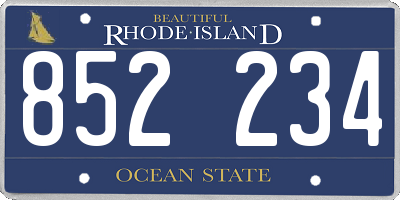 RI license plate 852234