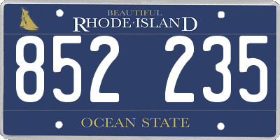 RI license plate 852235