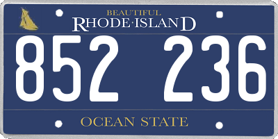 RI license plate 852236