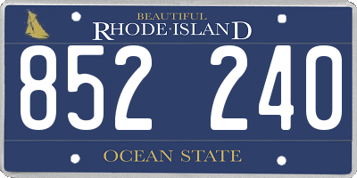 RI license plate 852240